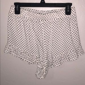 Black and White Polka Dot Forever 21 Fabric Shorts